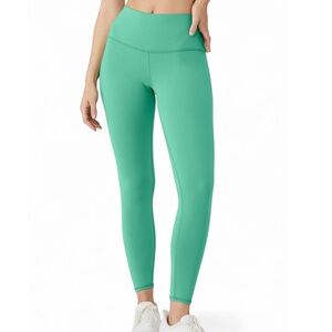 Alo Yoga 7/8 High Waisted Airbrush Leggings Tights Pants Womens Large Green